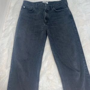 Black Agolde High Rise Straight Leg Jeans